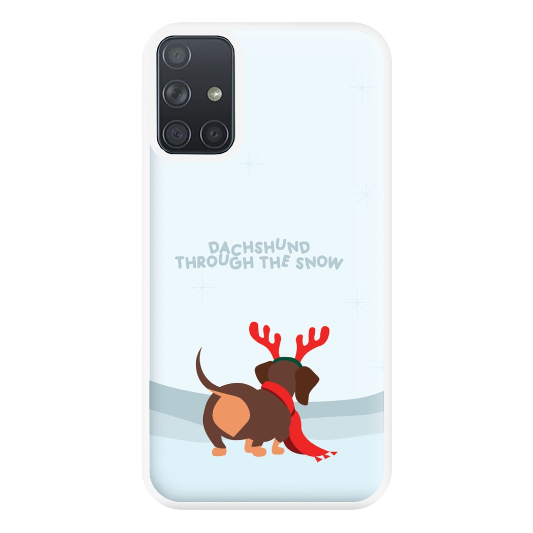 Dachshund Through The Snow - Christmas Phone Case for Galaxy A71