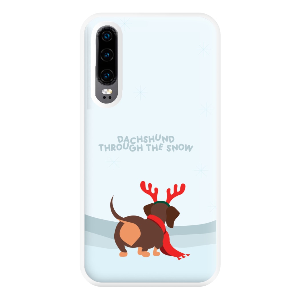 Dachshund Through The Snow - Christmas Phone Case for Huawei P30