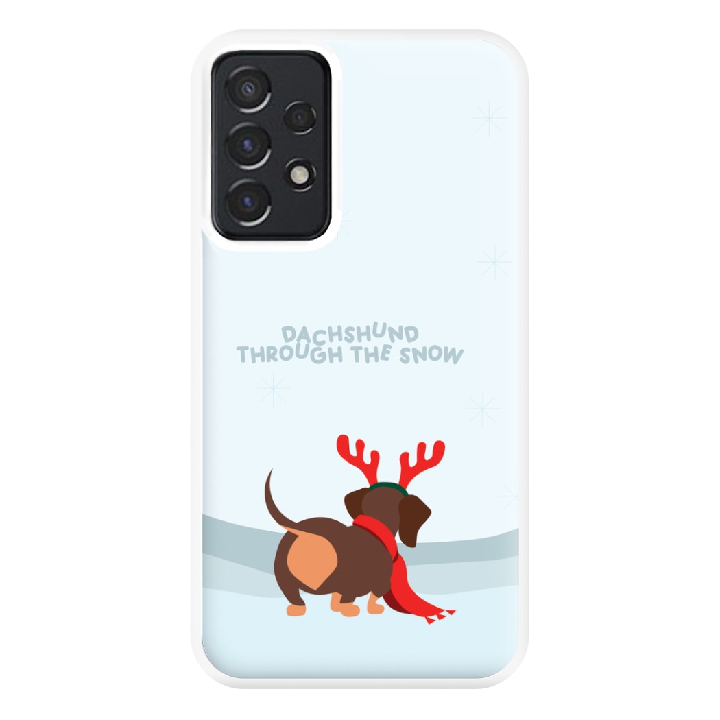 Dachshund Through The Snow - Christmas Phone Case for Galaxy A52 / A52s