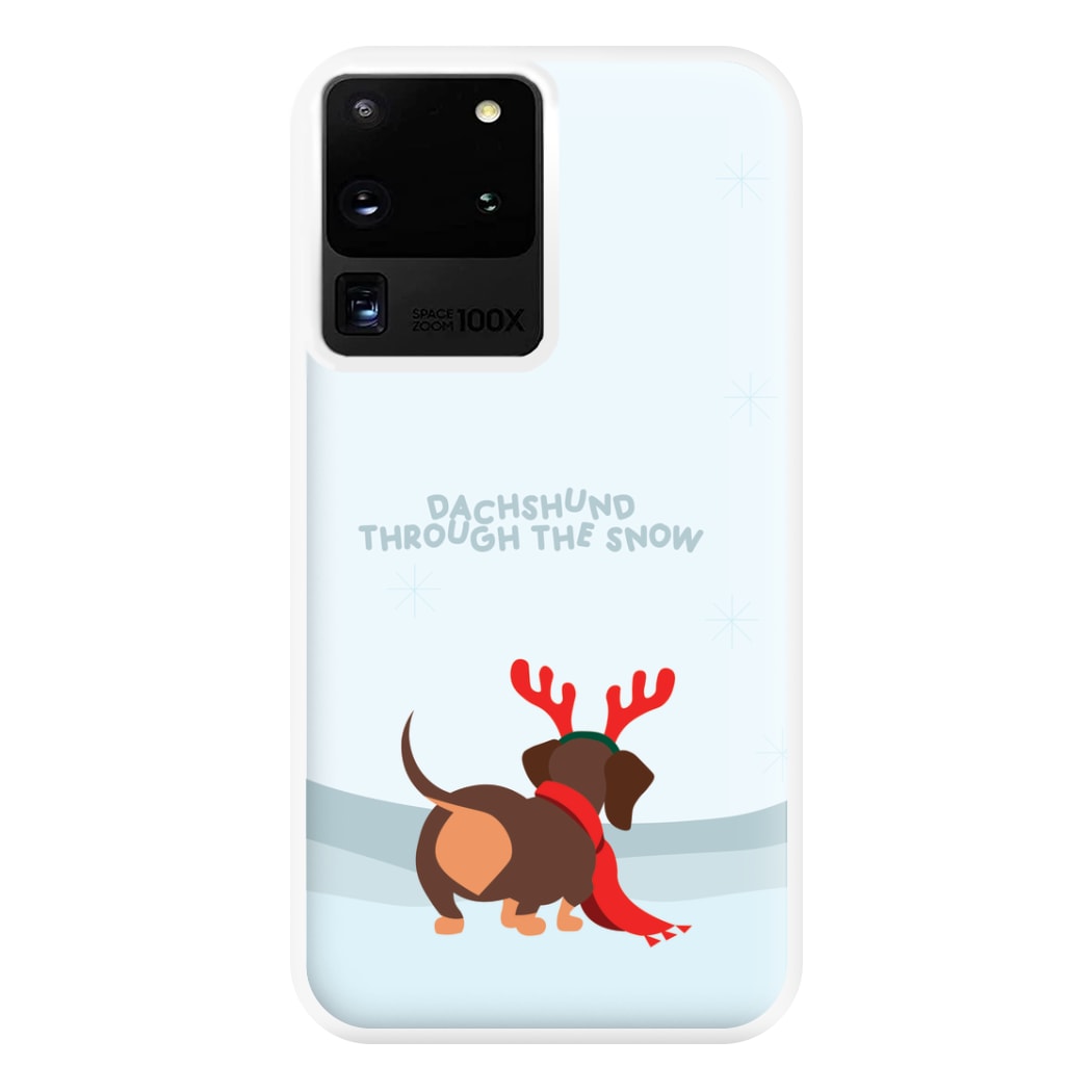 Dachshund Through The Snow - Christmas Phone Case for Galaxy S20 Ultra