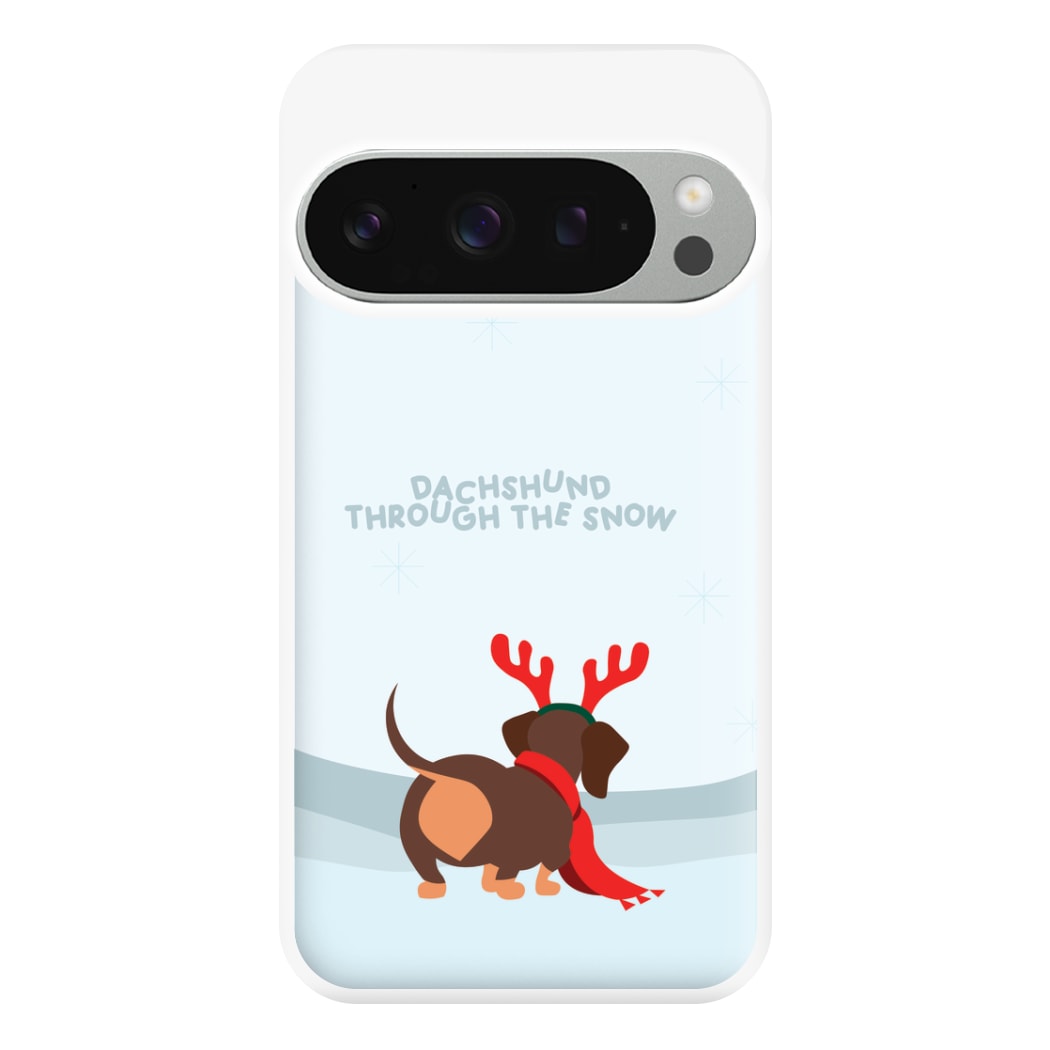 Dachshund Through The Snow - Christmas Phone Case for Google Pixel 9 Pro XL