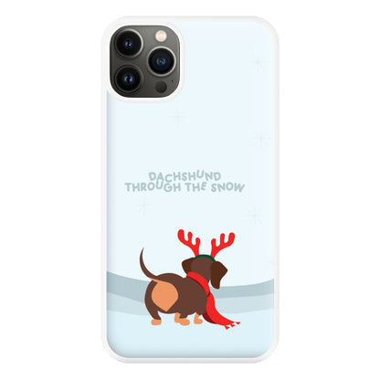 Dachshund Through The Snow - Christmas Phone Case for iPhone 13