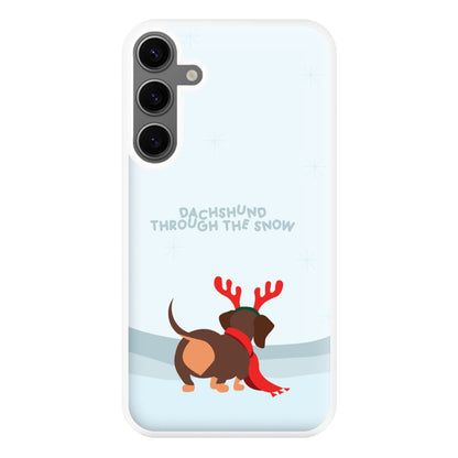 Dachshund Through The Snow - Christmas Phone Case for Galaxy S24FE