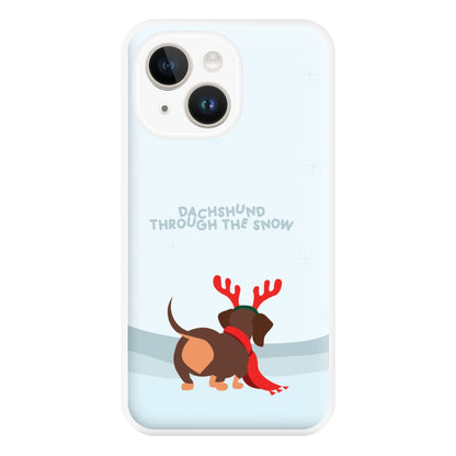 Dachshund Through The Snow - Christmas Phone Case for iPhone 14 Plus