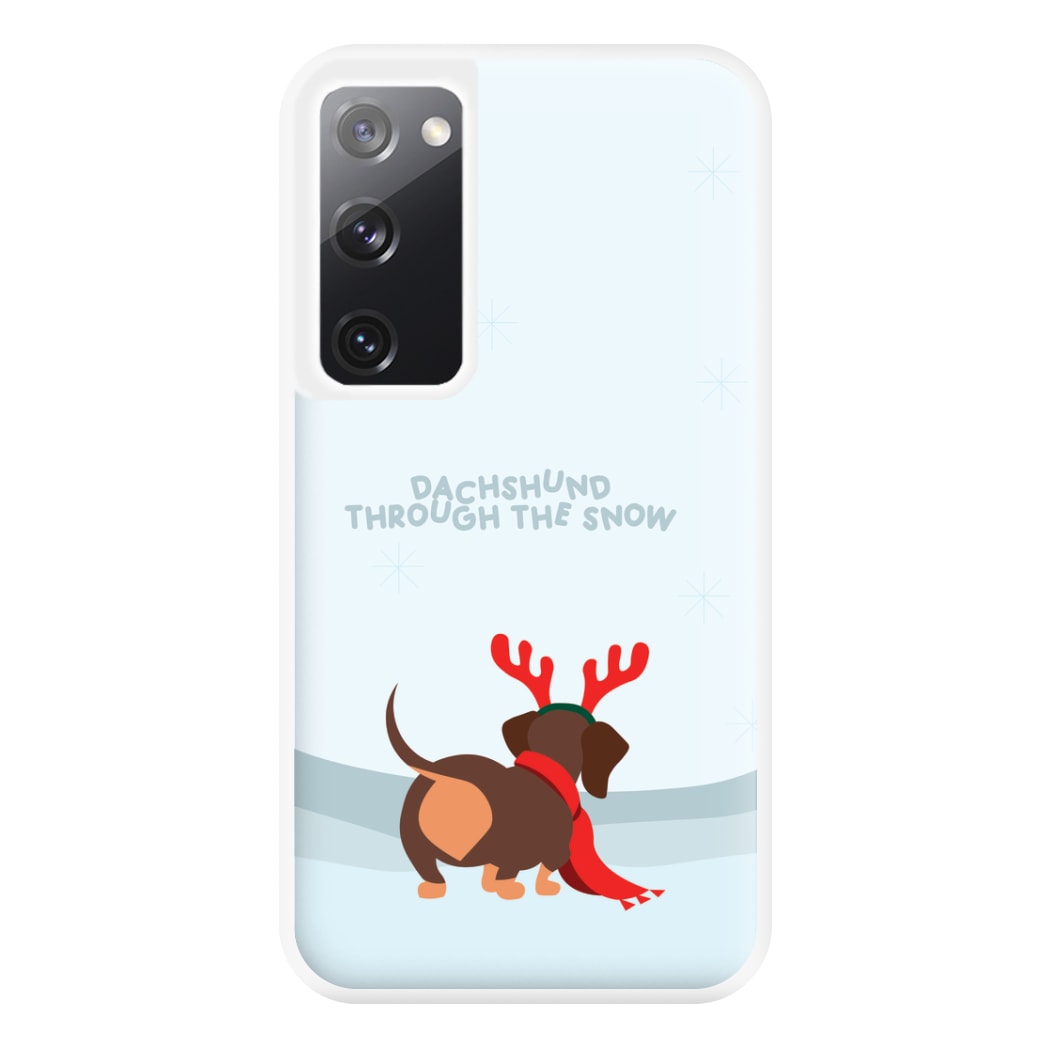 Dachshund Through The Snow - Christmas Phone Case for Galaxy S20FE