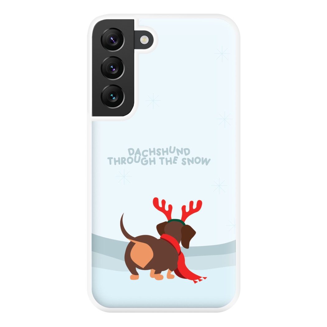 Dachshund Through The Snow - Christmas Phone Case for Galaxy S22 Plus