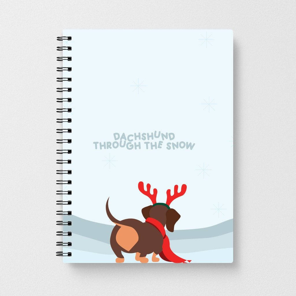 Dachshund Through The Snow - Christmas Notebook