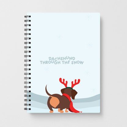 Dachshund Through The Snow - Christmas Notebook