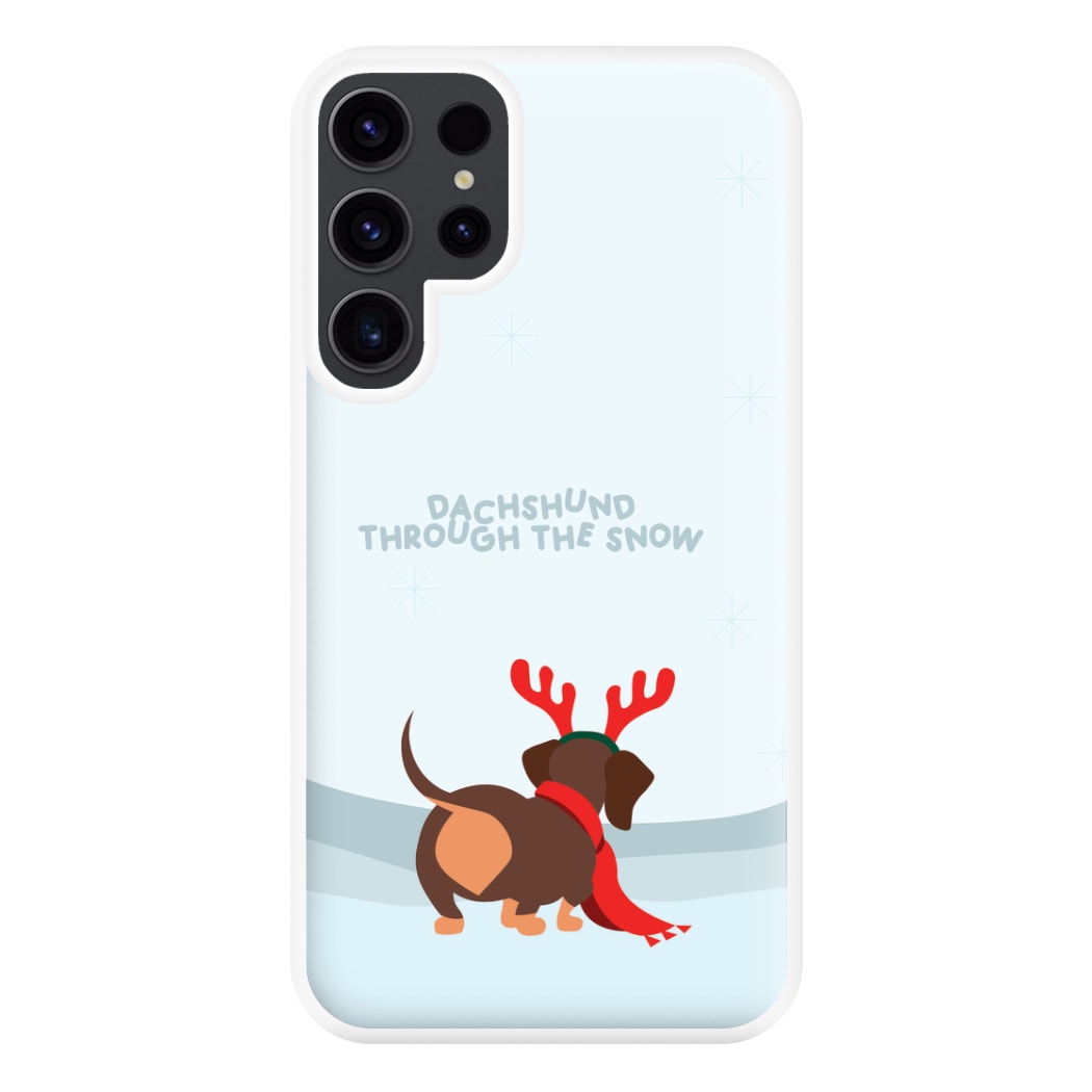 Dachshund Through The Snow - Christmas Phone Case for Galaxy S23 Ultra