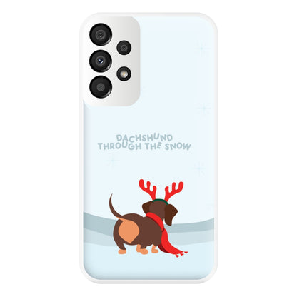 Dachshund Through The Snow - Christmas Phone Case for Galaxy A33