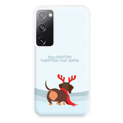 Dachshund Through The Snow - Christmas Phone Case for Galaxy S20