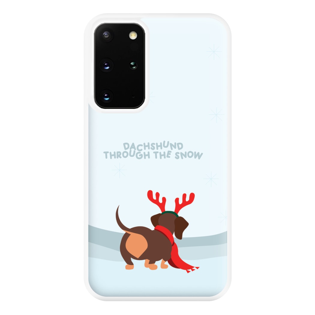 Dachshund Through The Snow - Christmas Phone Case for Galaxy S20 Plus