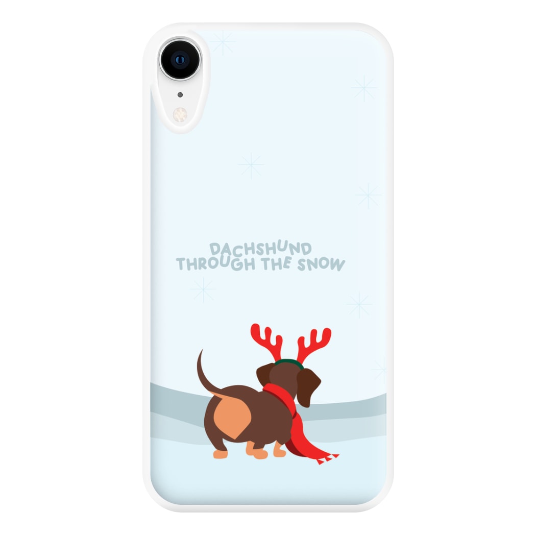 Dachshund Through The Snow - Christmas Phone Case for iPhone XR