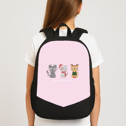 Meowy Christmas  Large School Bag