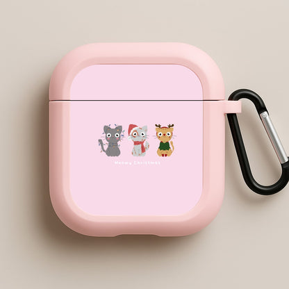 Meowy Christmas  Pink AirPods Case