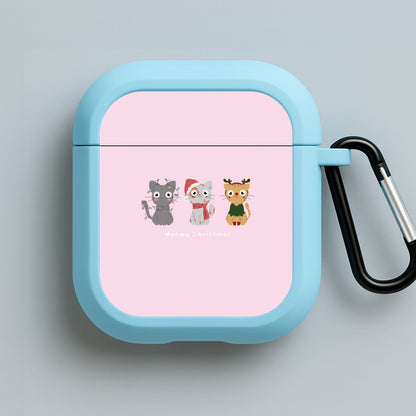 Meowy Christmas  Blue AirPods Case