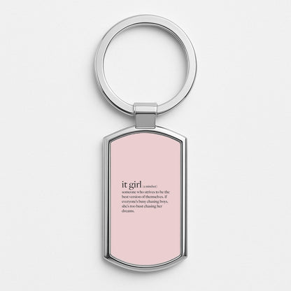 It Girl - Clean Girl Aesthetic Silver Keyring