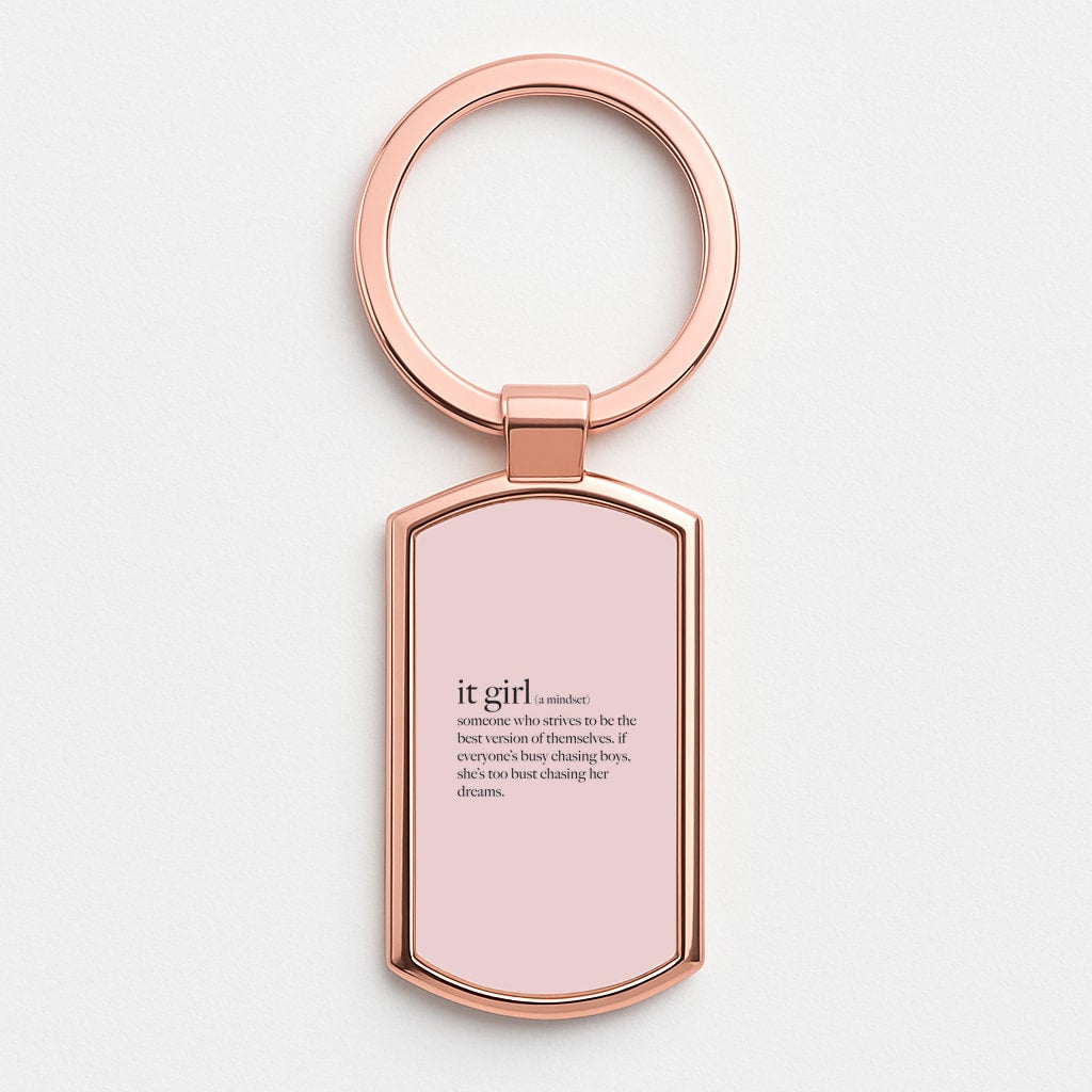 It Girl - Clean Girl Aesthetic Rose Gold Keyring