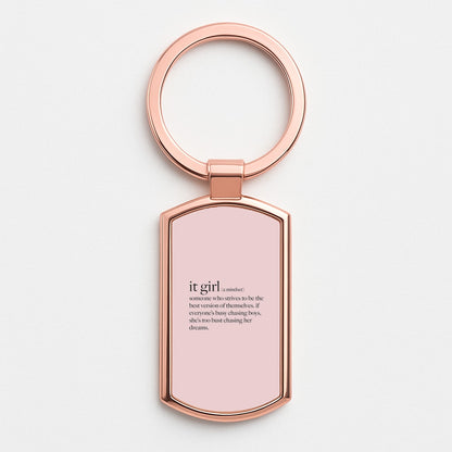It Girl - Clean Girl Aesthetic Rose Gold Keyring