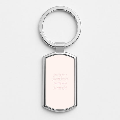 Pretty Girl - Clean Girl Aesthetic Silver Keyring