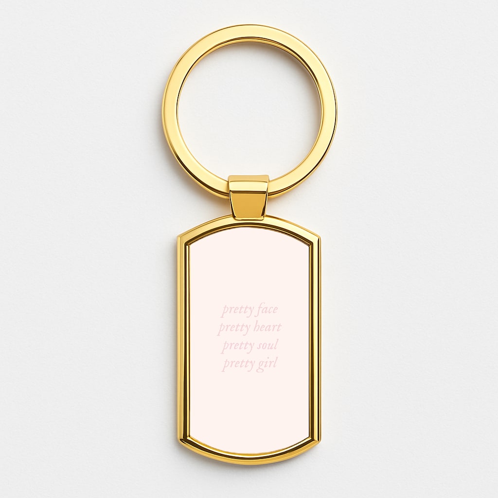 Pretty Girl - Clean Girl Aesthetic Gold Keyring