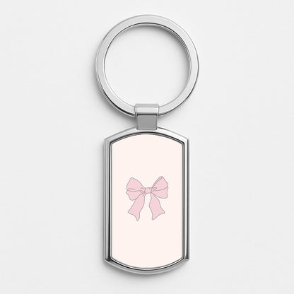 Bow - Clean Girl Aesthetic Silver Keyring