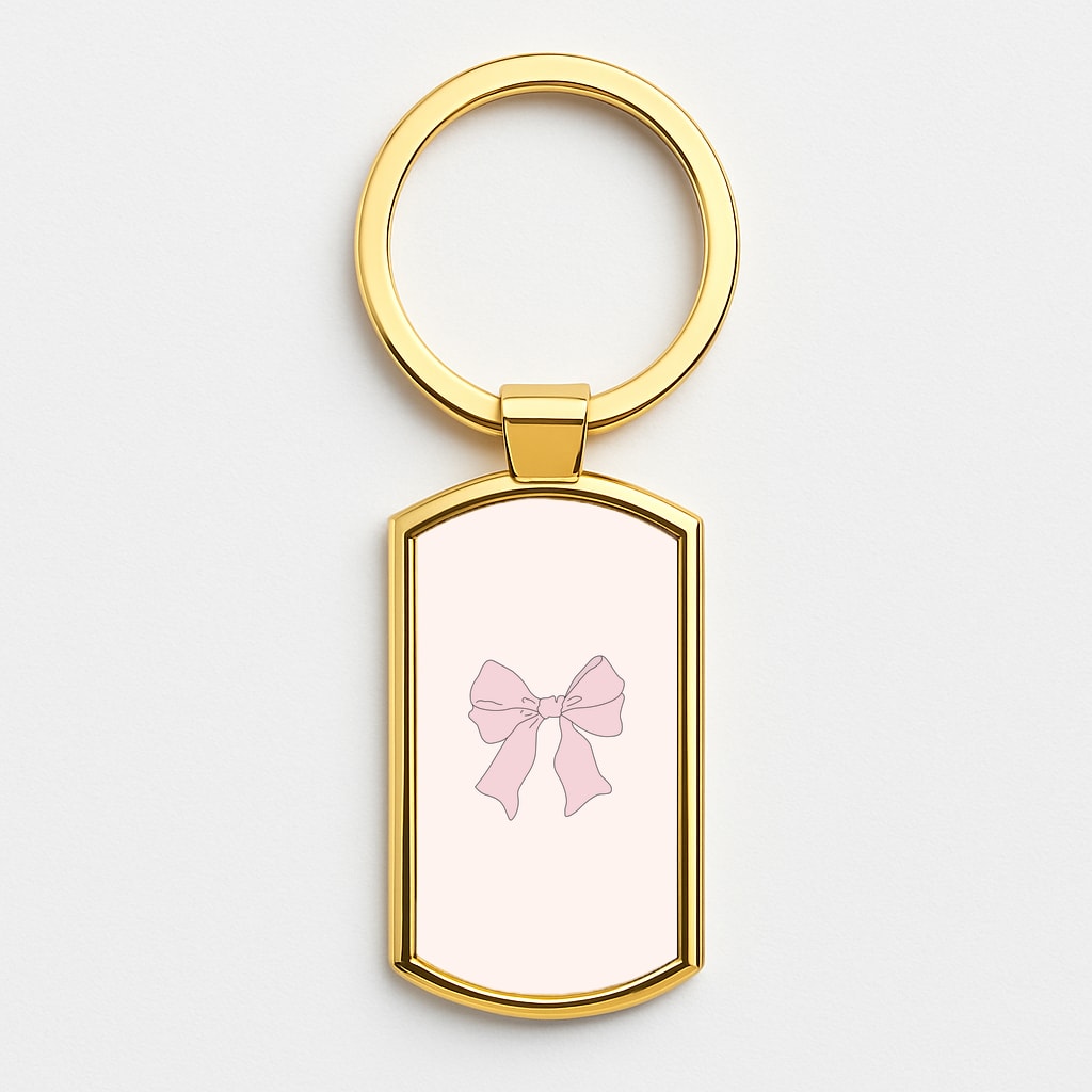 Bow - Clean Girl Aesthetic Gold Keyring