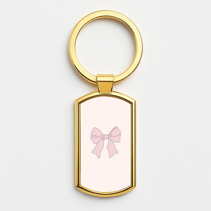 Bow - Clean Girl Aesthetic Gold Keyring