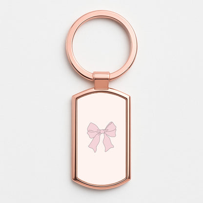 Bow - Clean Girl Aesthetic Rose Gold Keyring