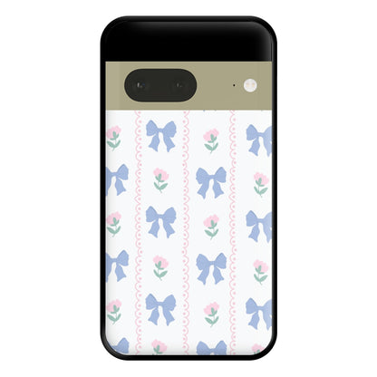 Pink Bows Pattern - Clean Girl Aesthetic Phone Case for Google Pixel 7a