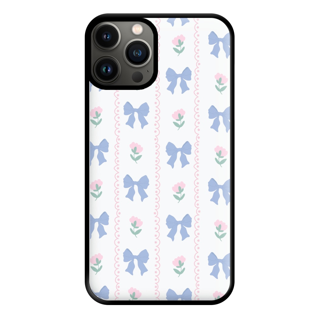 Pink Bows Pattern - Clean Girl Aesthetic Phone Case for iPhone 13 Pro Max