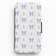Pink Bows Pattern - Clean Girl Aesthetic Flip / Wallet Phone Case 1