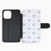 Pink Bows Pattern - Clean Girl Aesthetic Flip / Wallet Phone Case 2