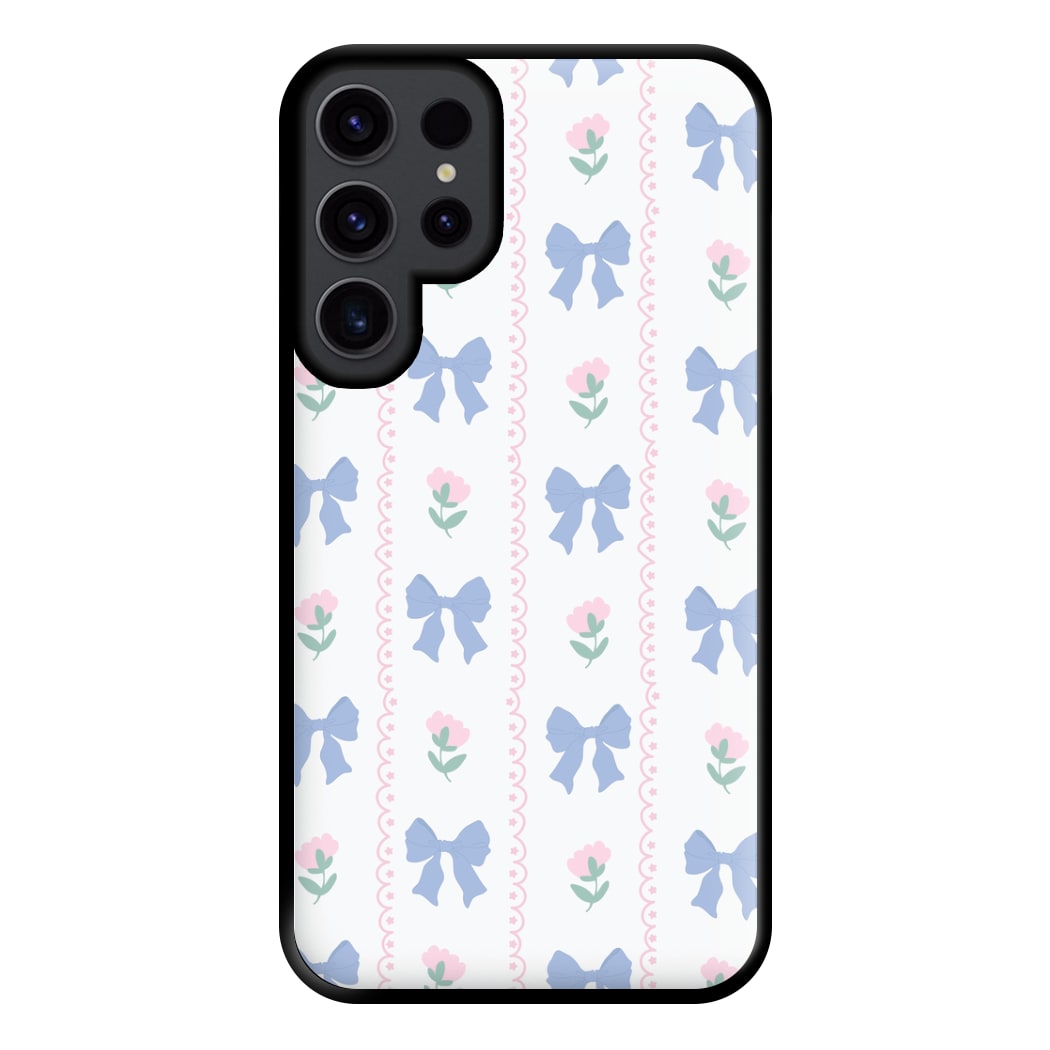 Pink Bows Pattern - Clean Girl Aesthetic Phone Case for Galaxy S23 Ultra