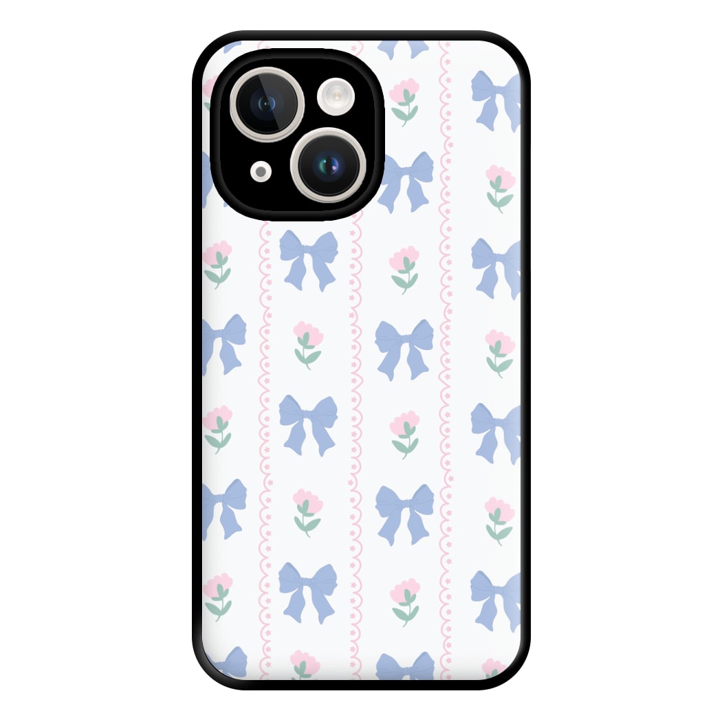 Pink Bows Pattern - Clean Girl Aesthetic Phone Case for iPhone 14 Plus