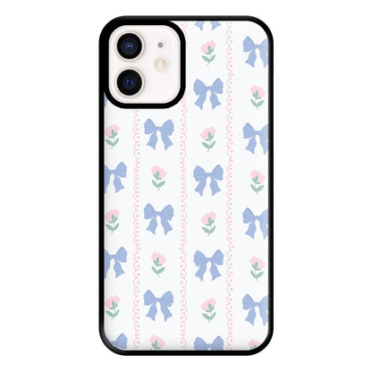 Pink Bows Pattern - Clean Girl Aesthetic Phone Case for iPhone 12 Mini