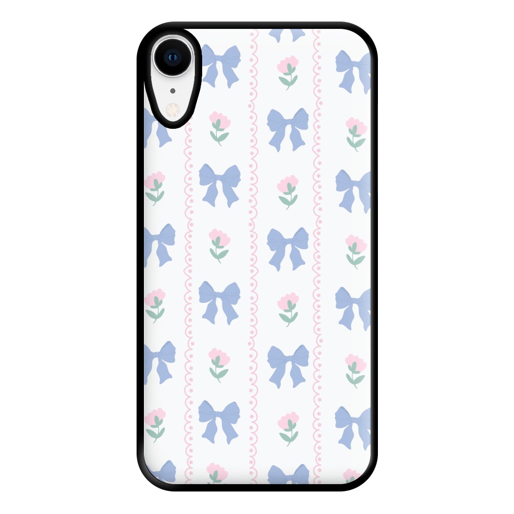 Pink Bows Pattern - Clean Girl Aesthetic Phone Case for iPhone XR