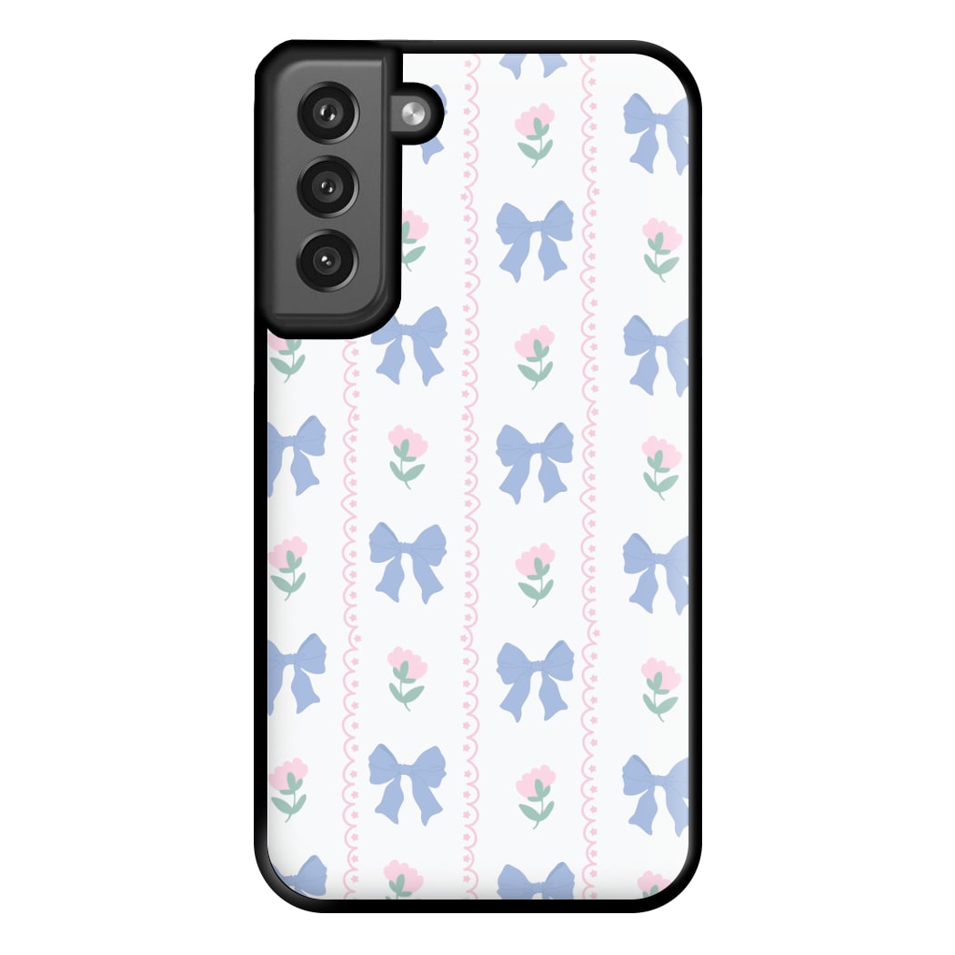 Pink Bows Pattern - Clean Girl Aesthetic Phone Case for Galaxy S21FE