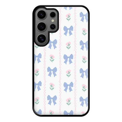 Pink Bows Pattern - Clean Girl Aesthetic Phone Case for Galaxy S24 Ultra