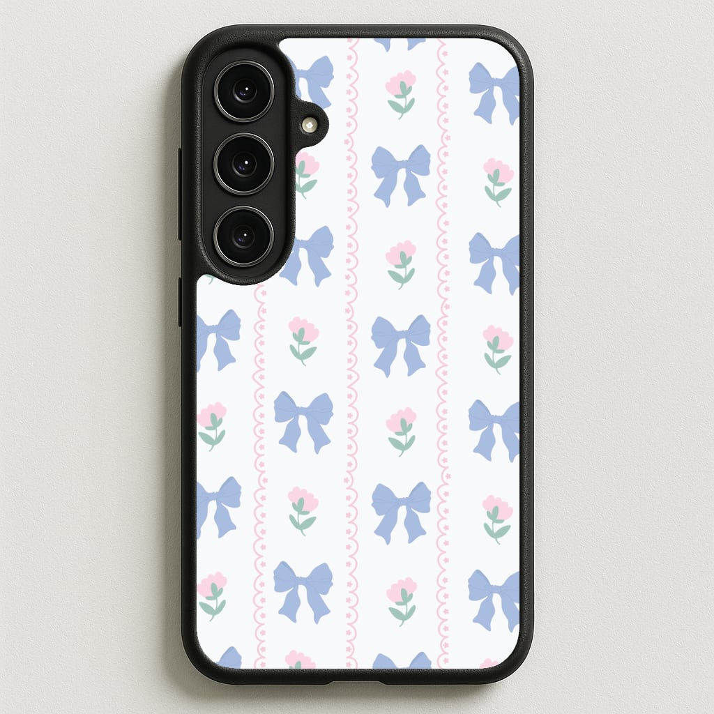 Pink Bows Pattern - Clean Girl Aesthetic Phone Case for Galaxy S25FE