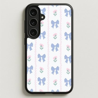 Pink Bows Pattern - Clean Girl Aesthetic Phone Case for Galaxy S25FE