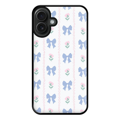 Pink Bows Pattern - Clean Girl Aesthetic Phone Case for iPhone 16 Plus