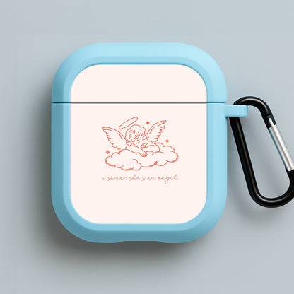 I Swear Shes An Angel - Clean Girl Aesthetic Blue AirPods Case