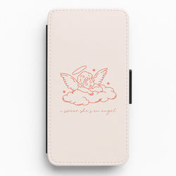 I Swear Shes An Angel - Clean Girl Aesthetic Flip / Wallet Phone Case