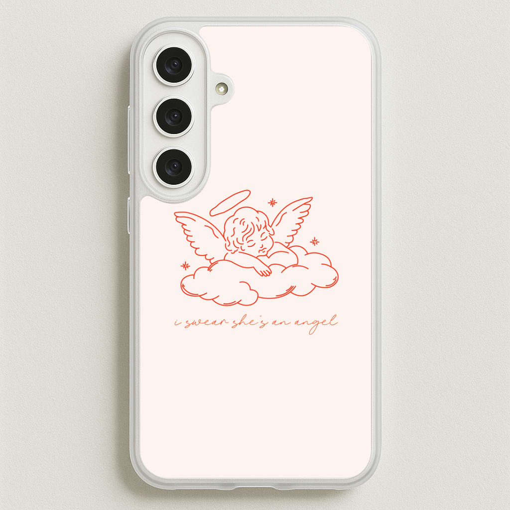 I Swear Shes An Angel - Clean Girl Aesthetic Phone Case for Galaxy S25FE