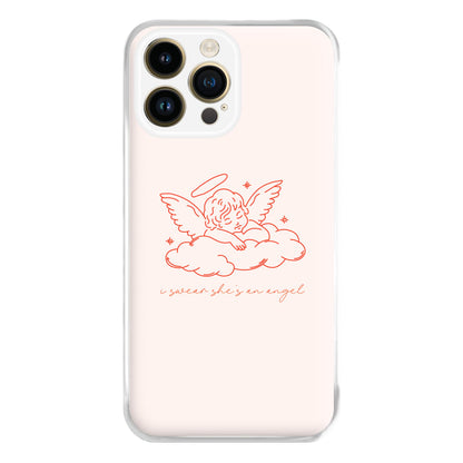 I Swear Shes An Angel - Clean Girl Aesthetic Phone Case for iPhone 14 Pro Max