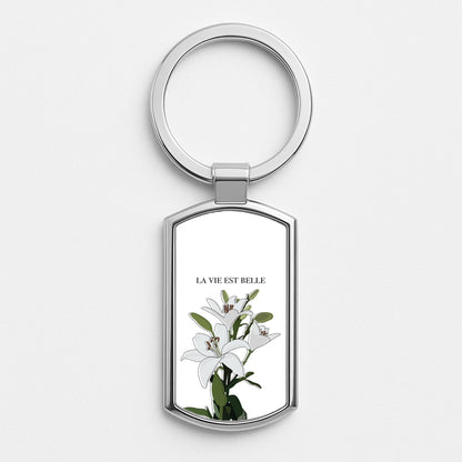 La Vie Est Belle - Clean Girl Aesthetic Silver Keyring