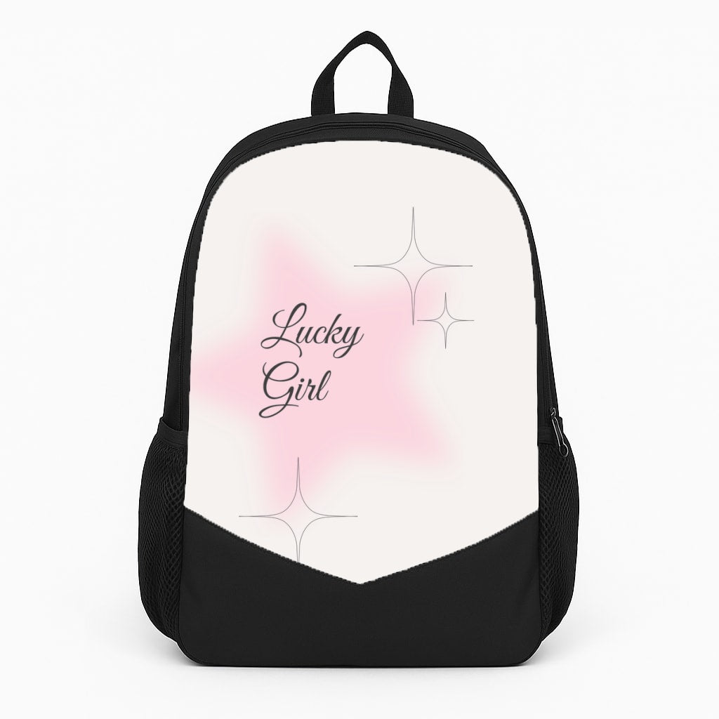 Lucky Girl - Clean Girl Aesthetic Large Backpack