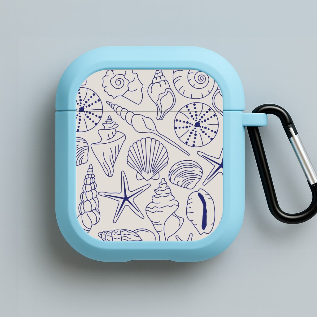 Sea Shells - Clean Girl Aesthetic Blue AirPods Case