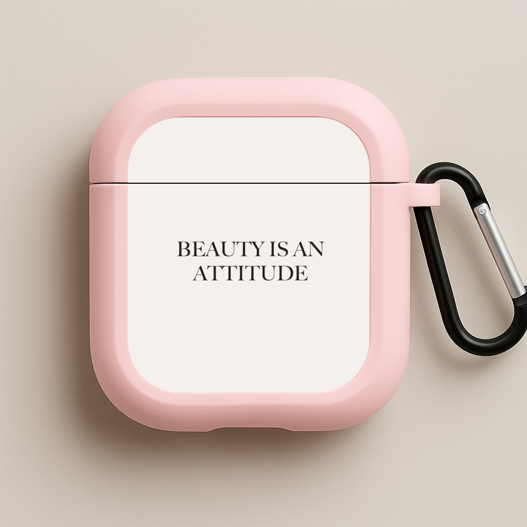 Beauty Is An Attitude - Clean Girl Aesthetic Pink AirPods Case